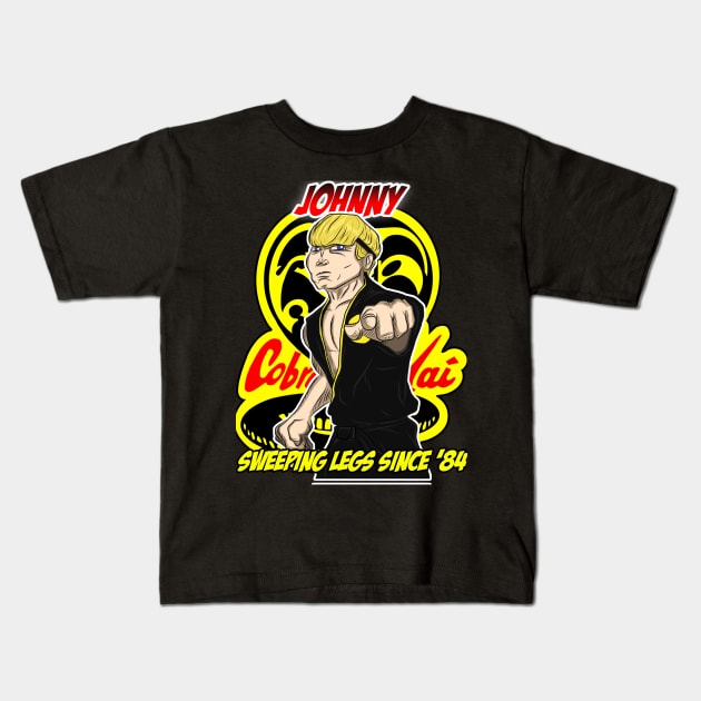 Cobra Kai Johnny Kids T-Shirt by bren_speed
